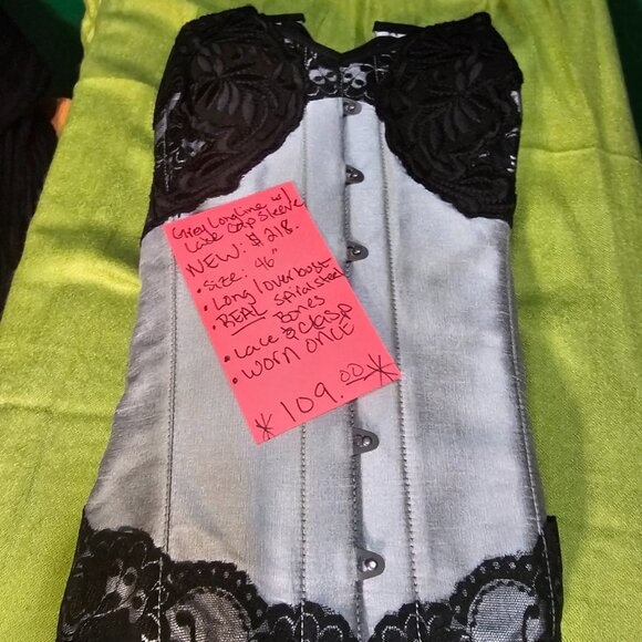 Grey Longline is Lake Cap Sleeve Corset - Picture 1 of 6